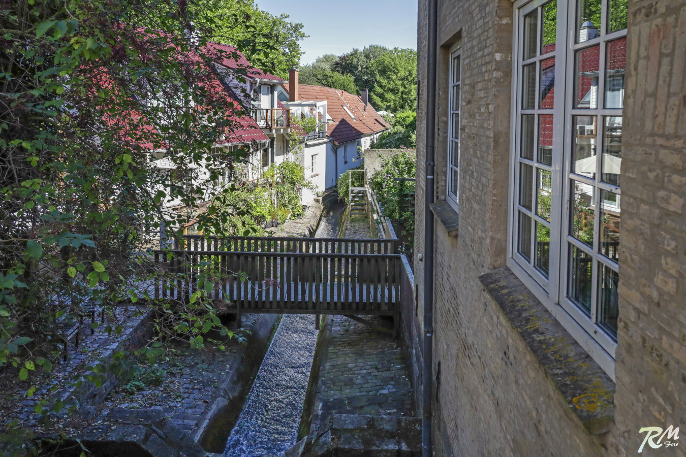 Mühlenbach durch die Hinterhöfe von der Noorstraße und Schlachterstraße.