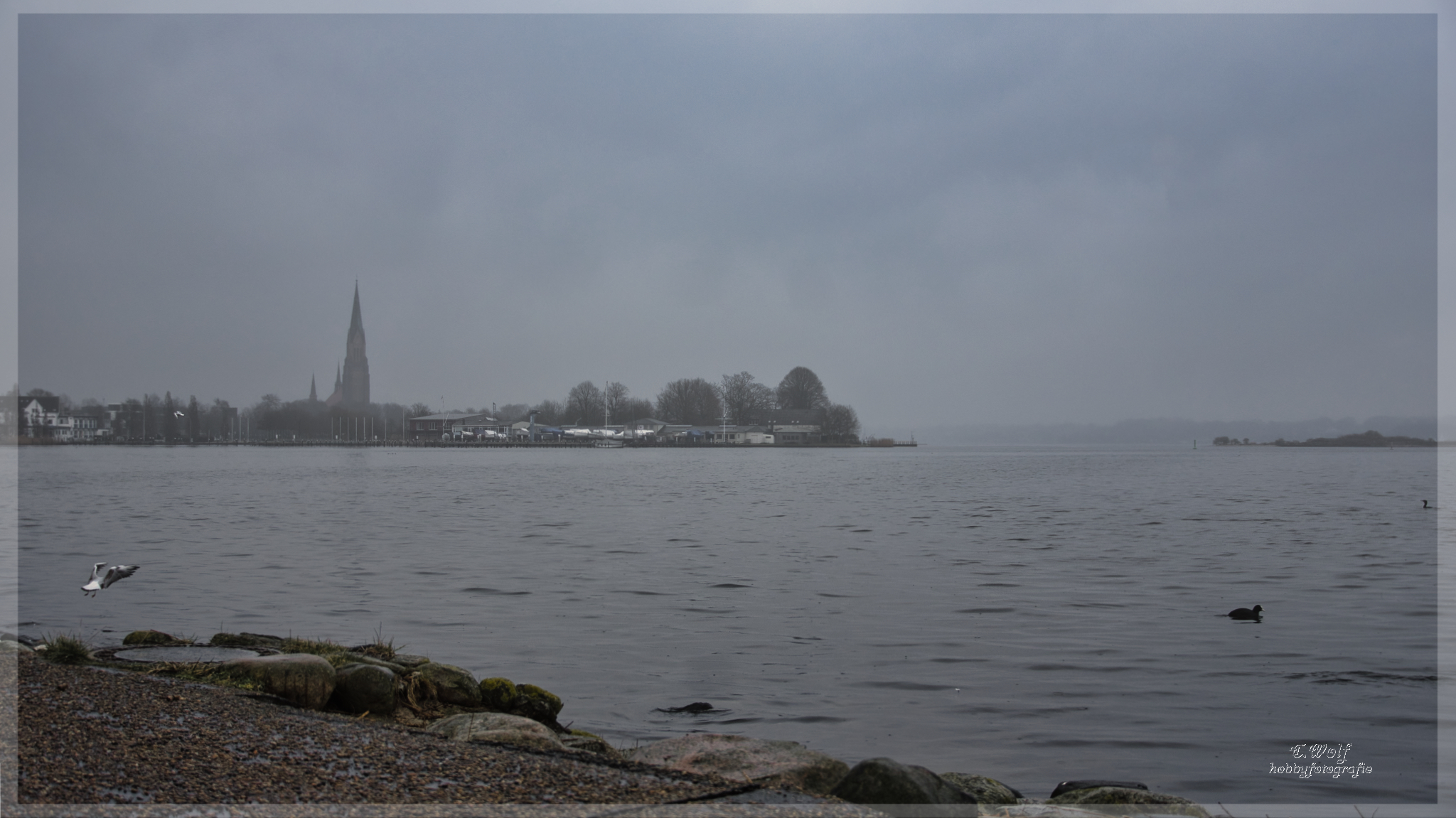 Schleswig an einem grauen nassen Tag