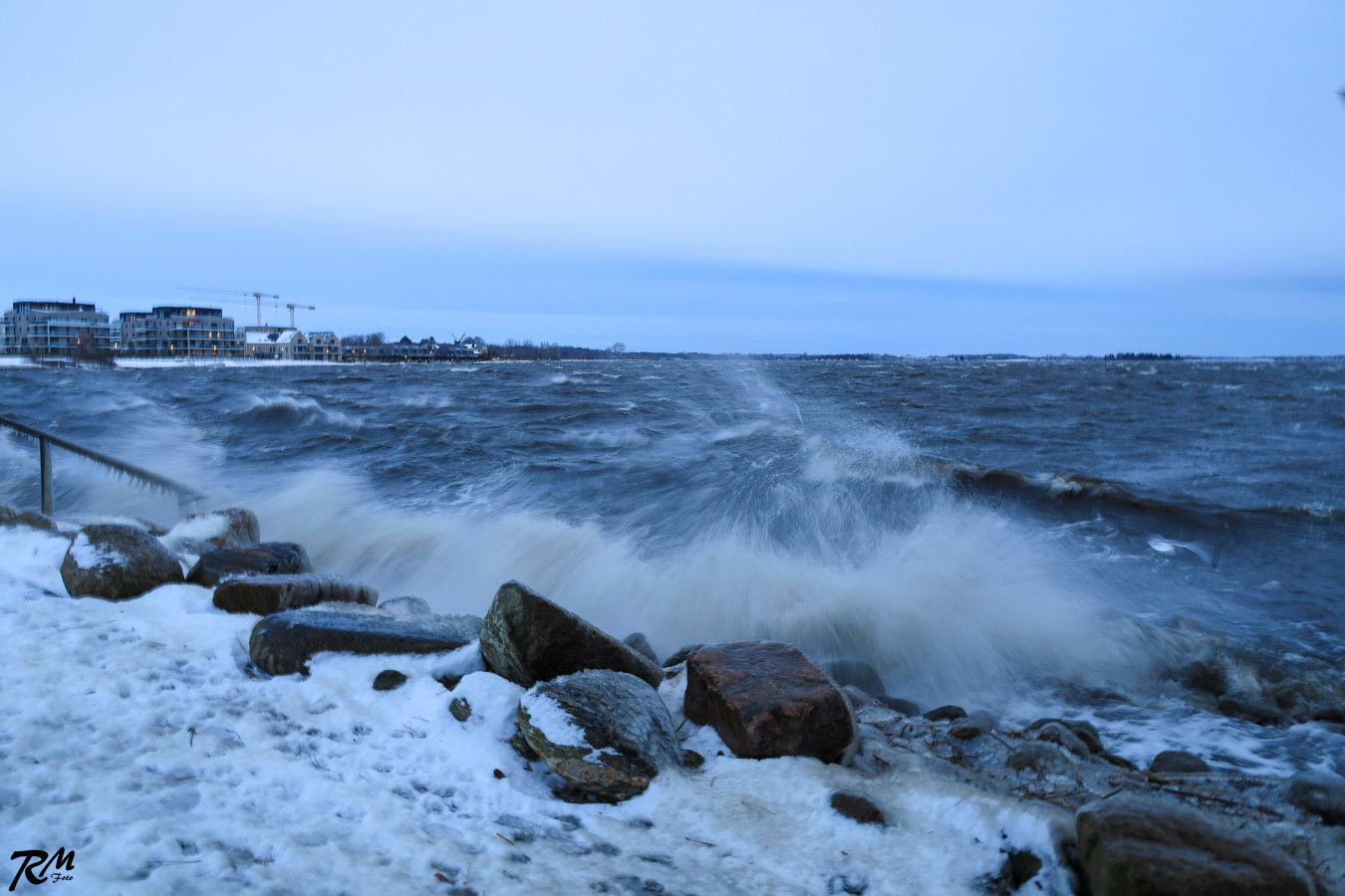 Hochwasser und Sturm an der Schlei.