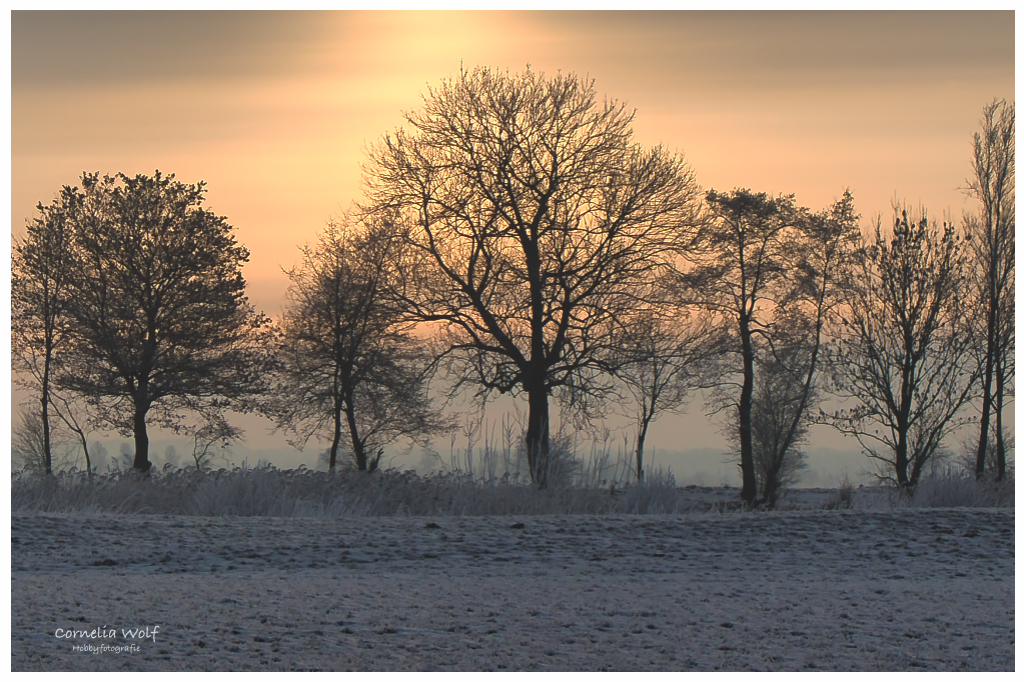 Die Sonne geht unter an der Eider