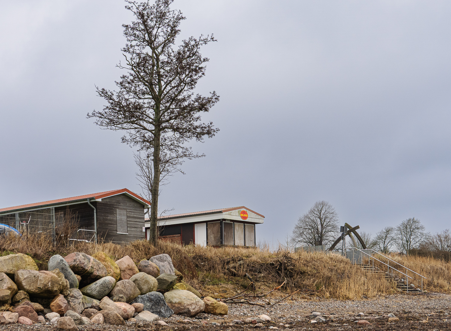 Wintersaison am Strand Habernis