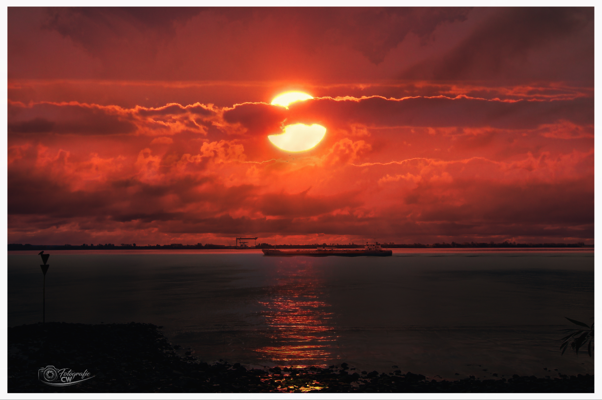Hamburg Blankenese Sonnenuntergang Elbstrand