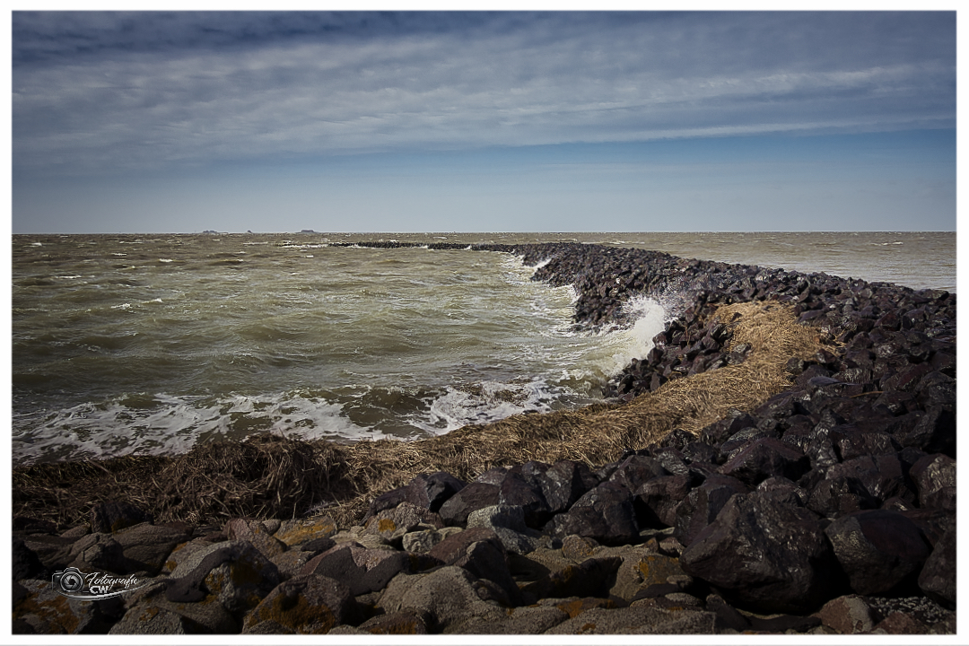 Blick vom Holmer Siel Richtung Hallig Nordstrandischmoor