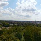 Panorama Blick vom Wasserturn herunter in südliche Richtung.