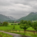 Blick auf Aschau im Chiemgau bei Schietwetter